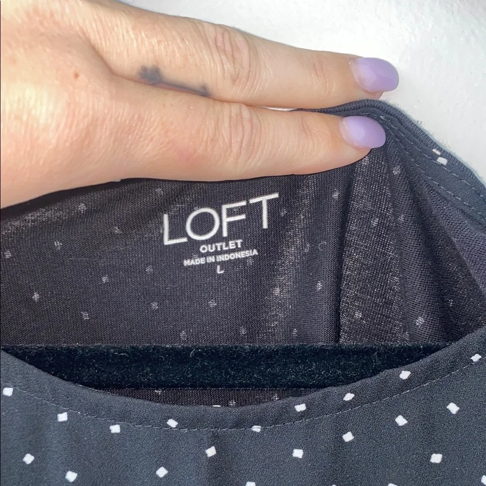 Loft Black Polka Dot Women's Top - Picture 4 of 5